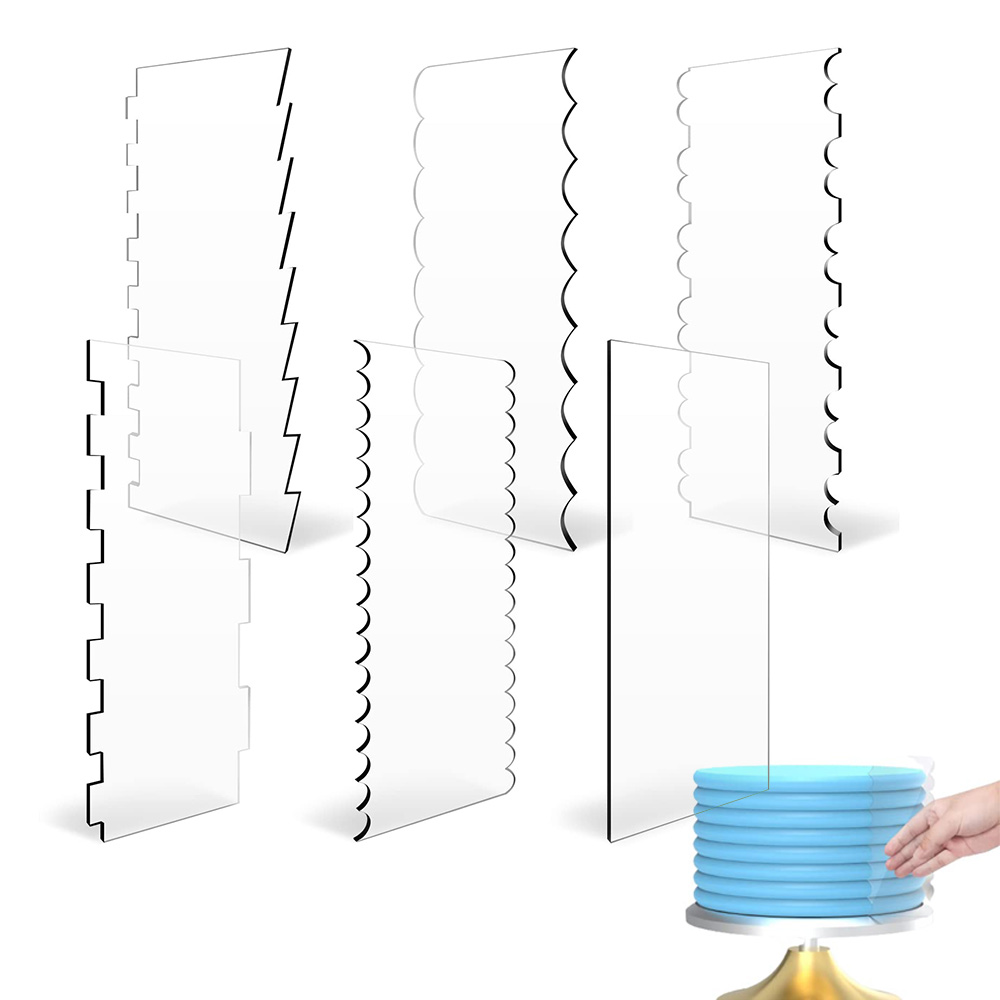 Offset Spatula Set - 2pcs Acrylic Cake Scraper Set Decorating