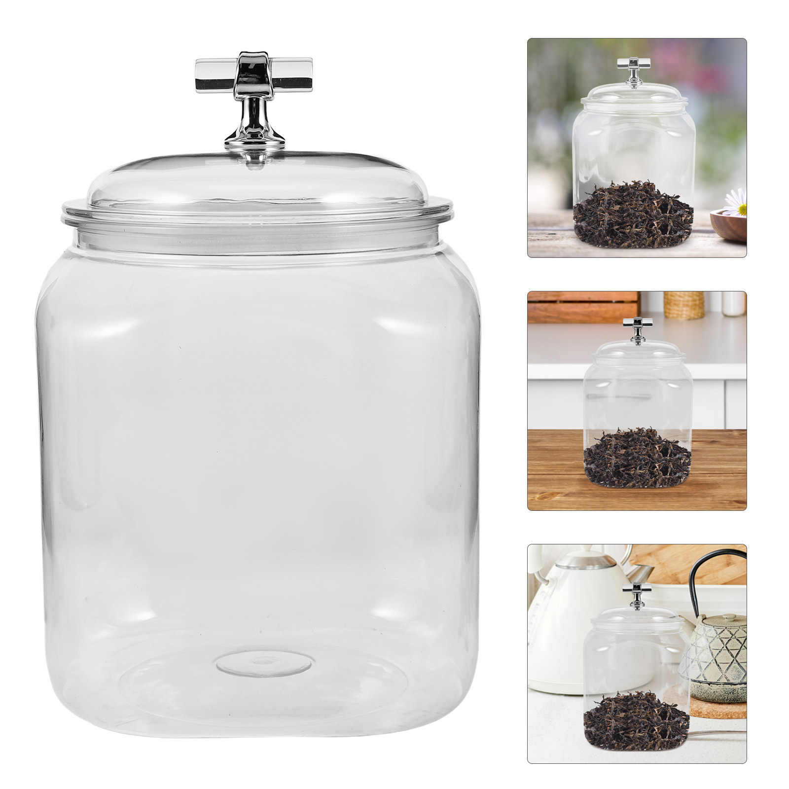 Kitchen Baking Pantry - Large Airtight Clear Plastic Storage Jar