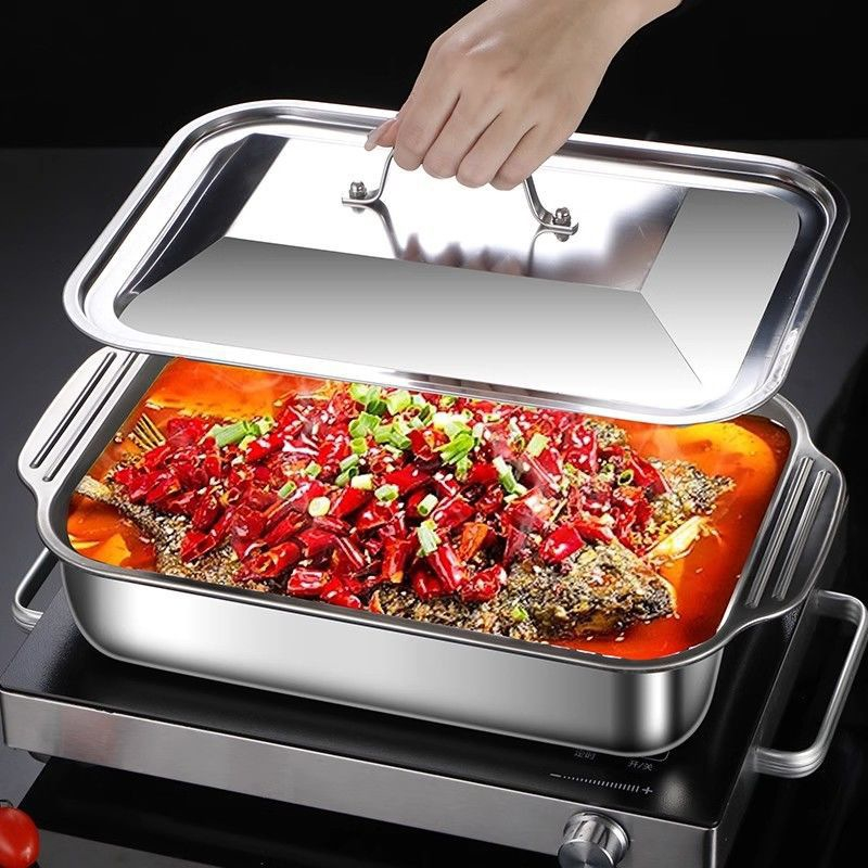 Kitchen Baking Pans - Stainless Steel Deep Baking Pan with