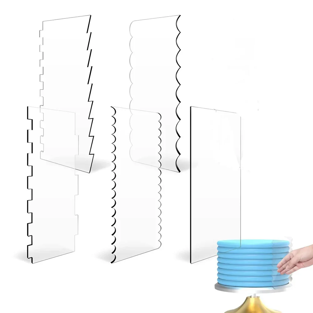 Offset Spatula Set - 2pcs Acrylic Cake Scraper Set Decorating