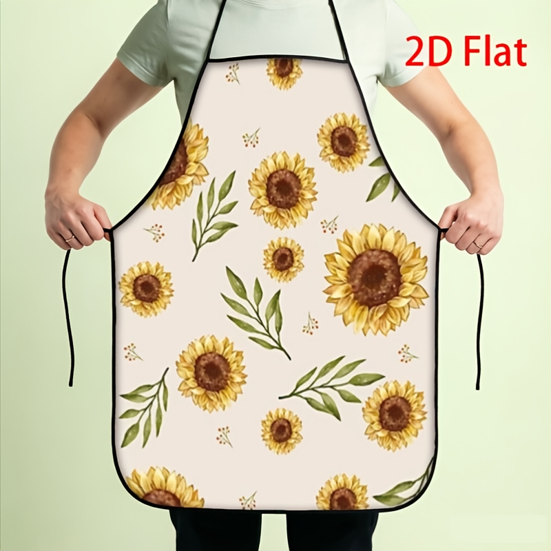 Baking Kitchen Design - 1pc 2D Printed Creative Apron Sunflower