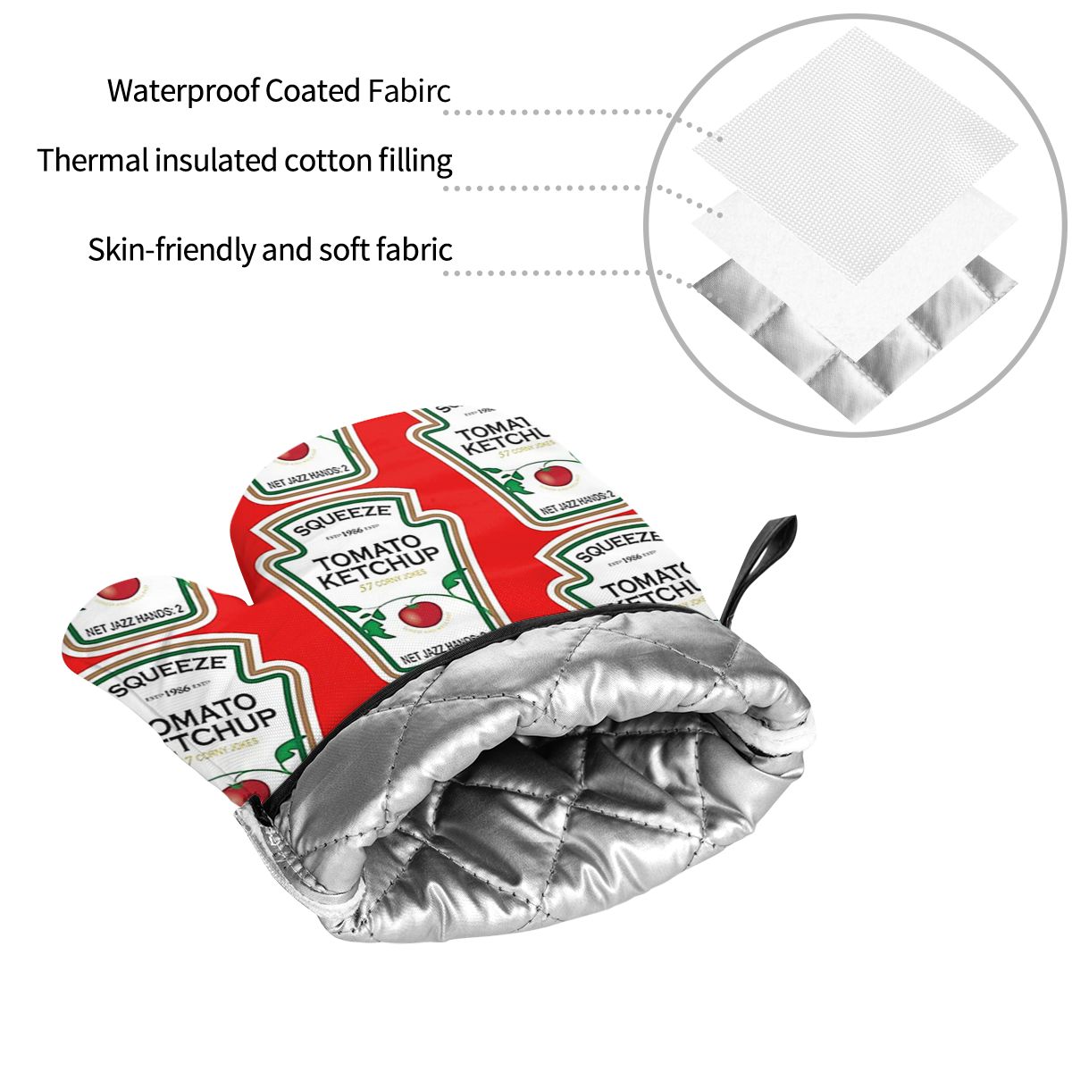 Funny Ketchup Label Oven Mitts - Kitchen.Baking Labels ulasan dan harga