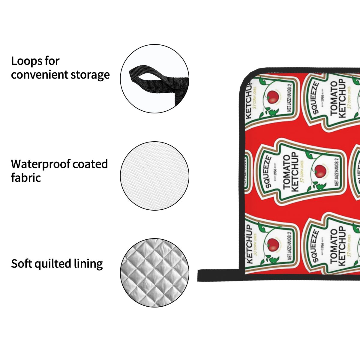 Funny Ketchup Label Oven Mitts - Kitchen.Baking Labels ulasan dan harga