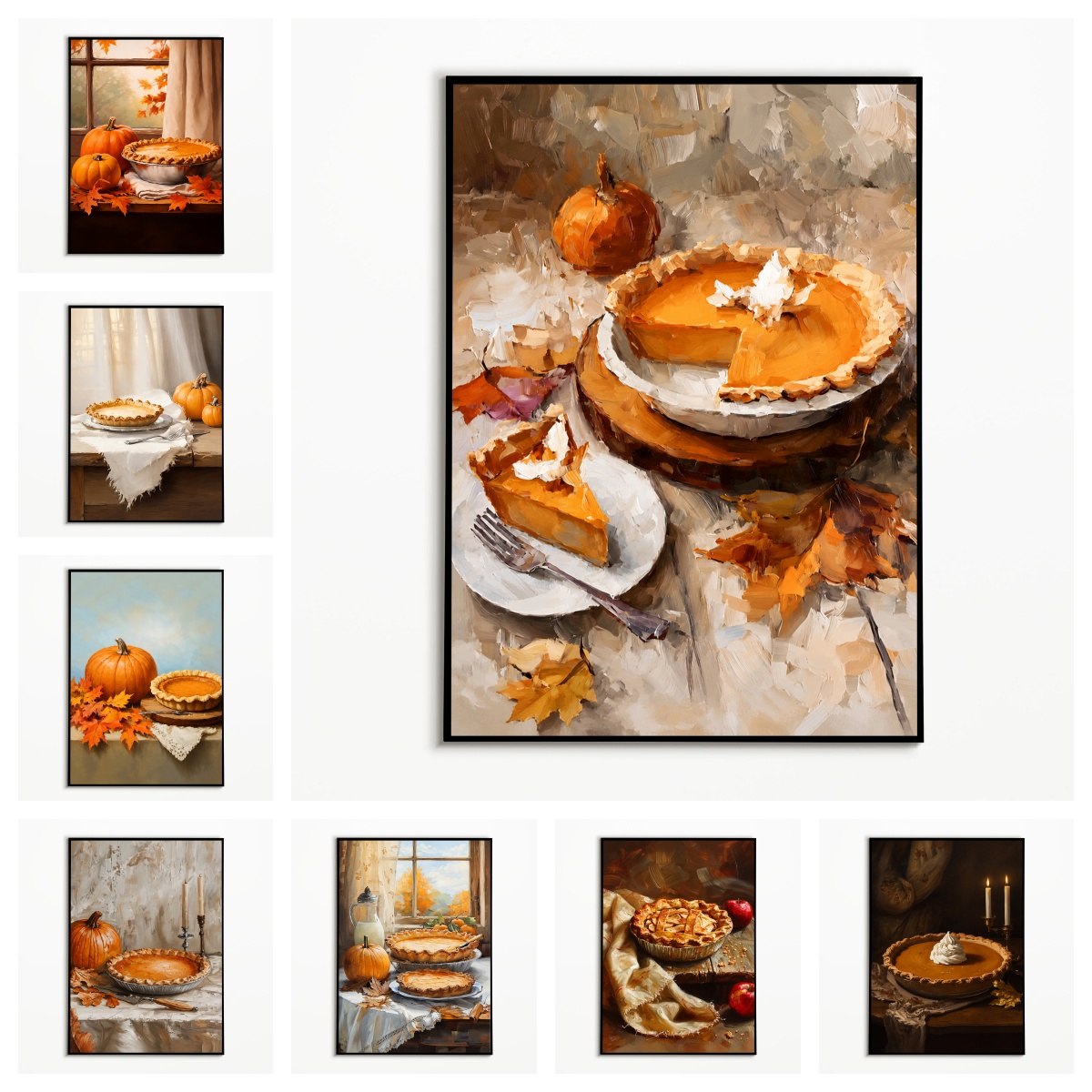 1PC Autumn Pumpkin Pie Delicac - Kitchen Baking Wall Art ulasan dan harga