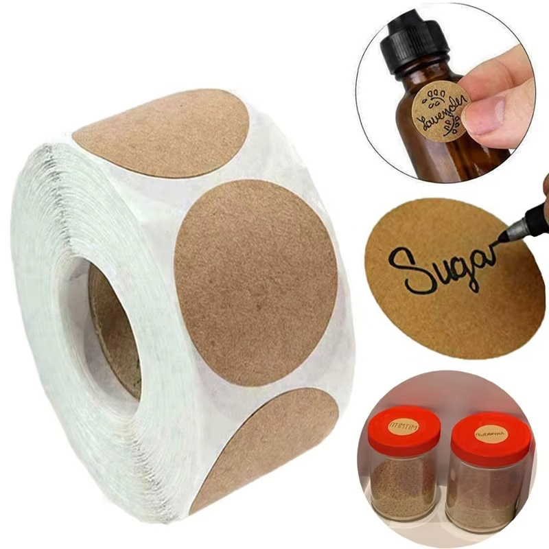1Roll Stickers Round Blank Sel - Kitchen.Baking Labels ulasan dan harga