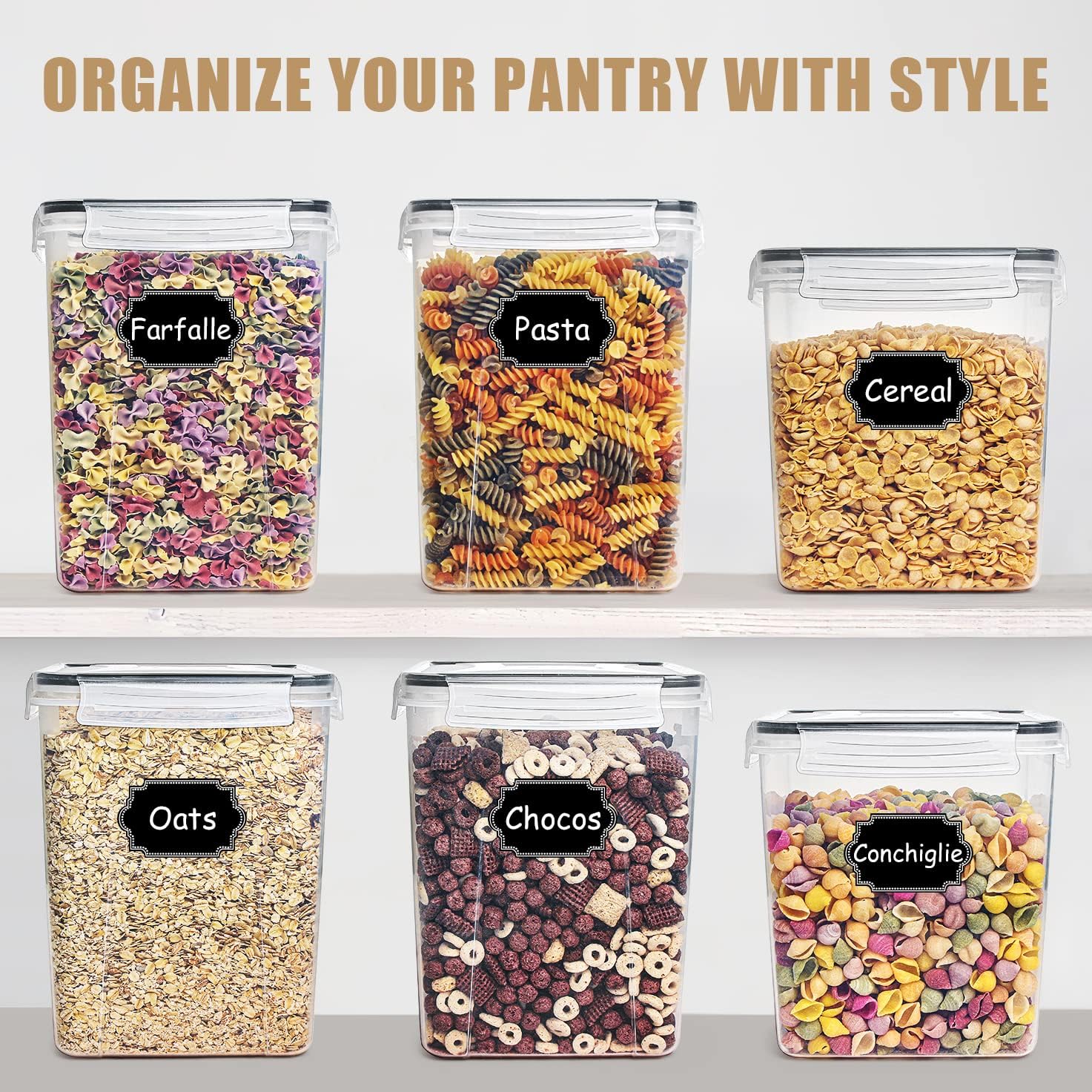Tyrixma 4 PCS Large Food Stora - Kitchen.Baking Labels ulasan dan harga