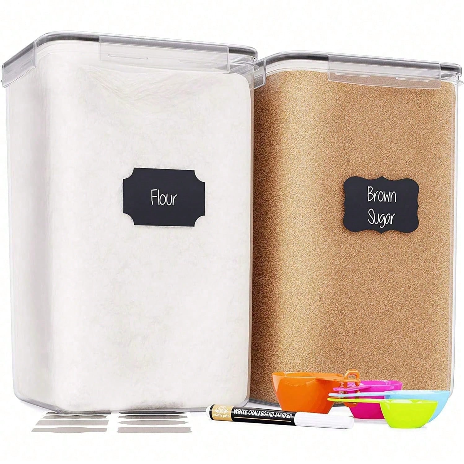 2PCS Large Food Storage Contai - Kitchen Baking Canisters ulasan dan harga
