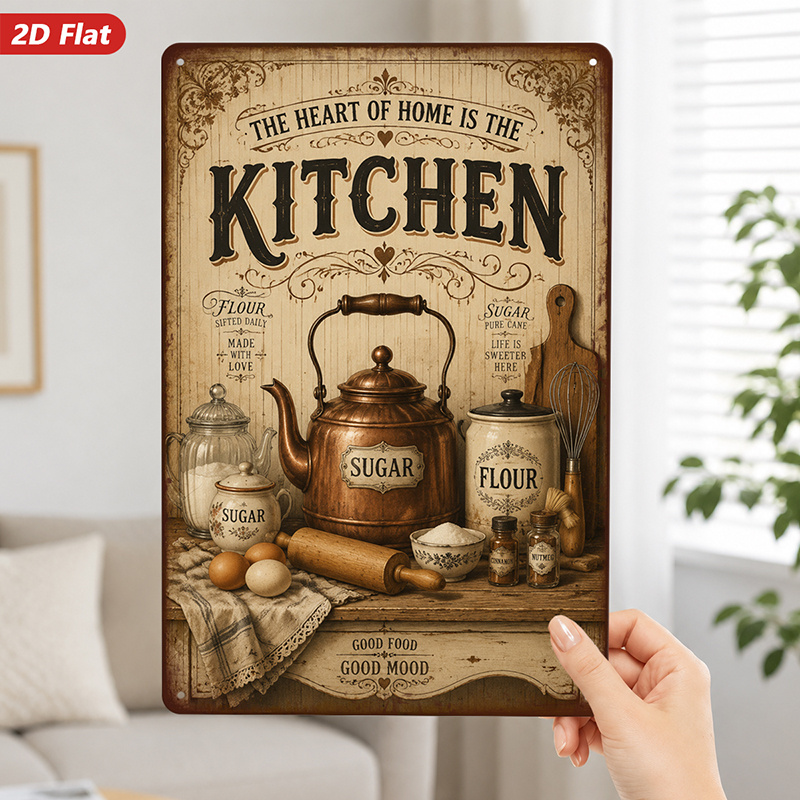 2D Flat Vintage Kitchen Metal  - Kitchen Baking Canisters ulasan dan harga
