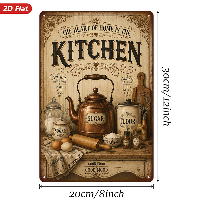 2D Flat Vintage Kitchen Metal  - Kitchen Baking Canisters ulasan dan harga