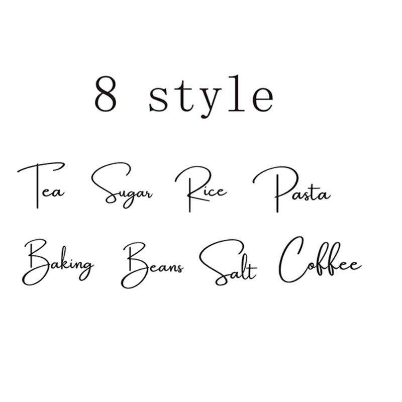 Decal Only 8Pcs Kitchen Organi - Kitchen.Baking Labels ulasan dan harga