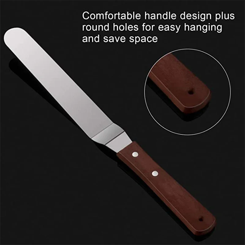 4/6/8/10 Inch Stainless Steel  - Offset Spatula Set ulasan dan harga