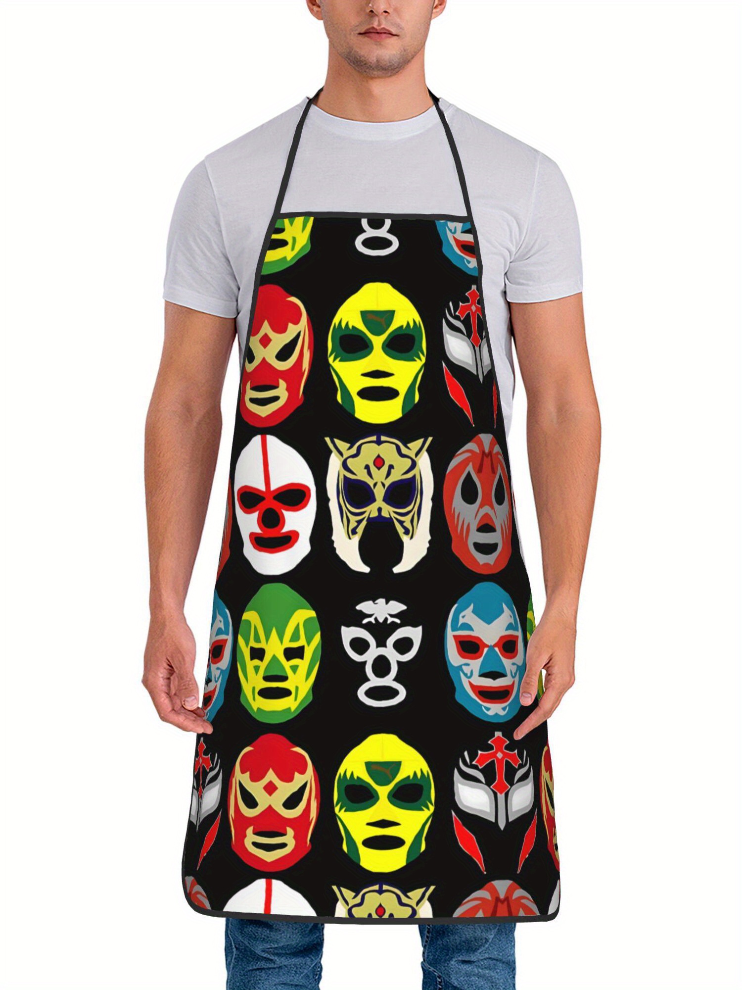 Lucha Libre Mask Apron Wrestli - Baking Kitchen Design ulasan dan harga
