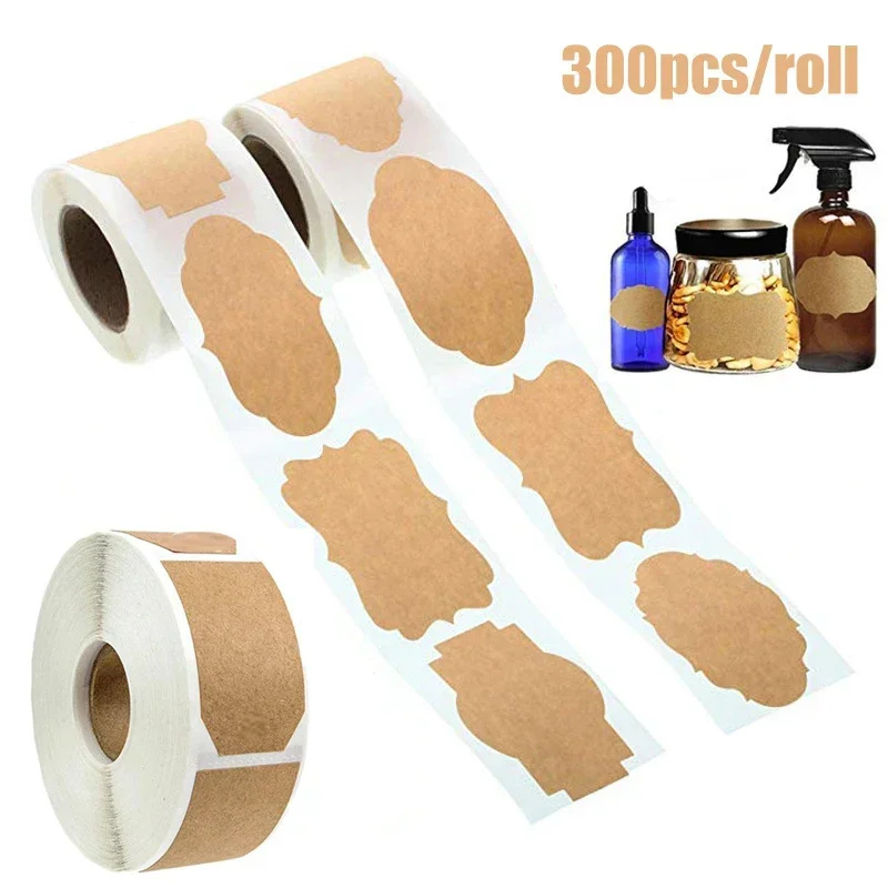 300Pcs Kraft Sticker Handwritt - Kitchen.Baking Labels ulasan dan harga