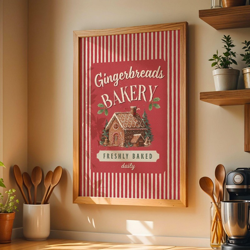 Vintage Gingerbread Bakery Can - Kitchen Baking Wall Art ulasan dan harga
