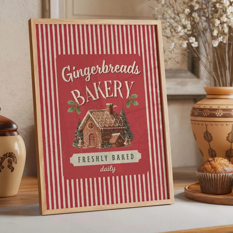 Vintage Gingerbread Bakery Can - Kitchen Baking Wall Art ulasan dan harga