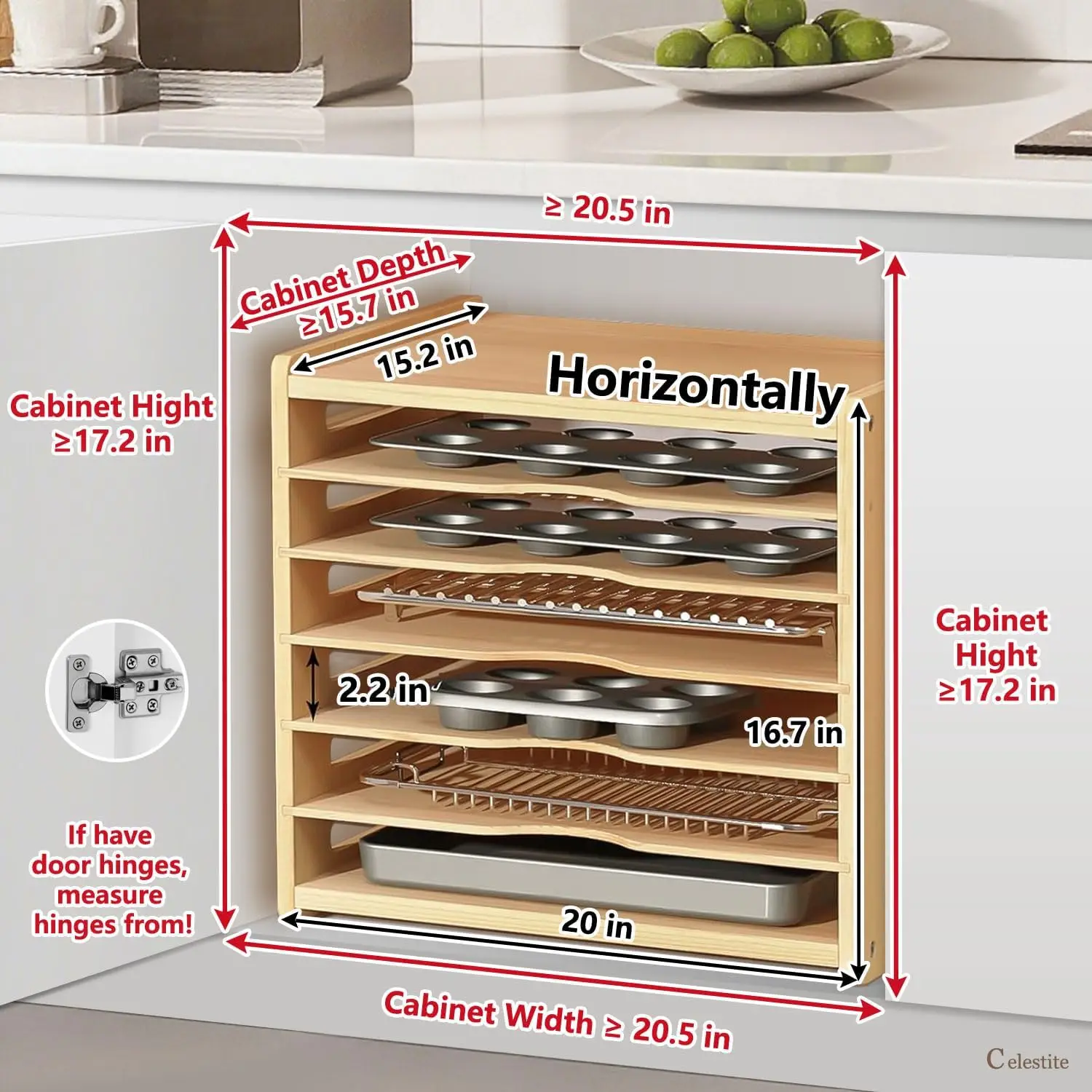 Wooden Tray Dividers for Cabin - Kitchen Baking Sheet Organizer ulasan dan harga