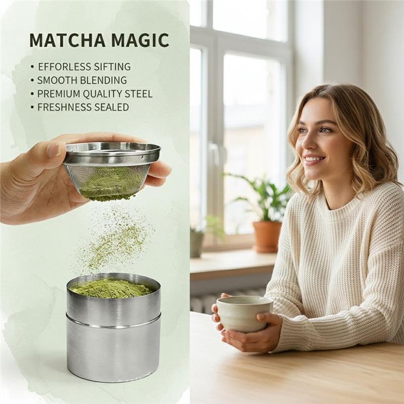 AB66-Stainless Steel Matcha Po - Kitchen Baking Canisters ulasan dan harga