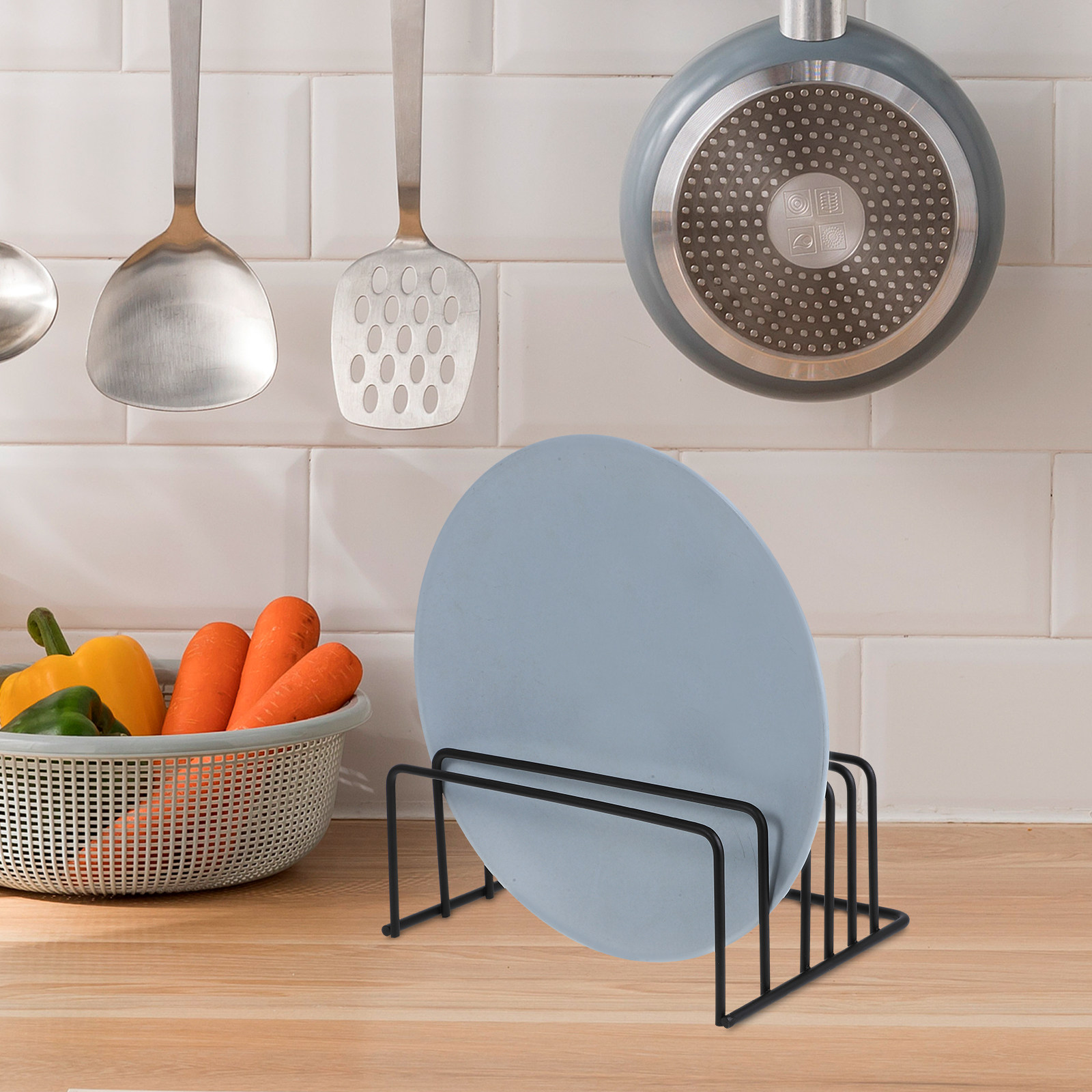 2Pcs Metal Kitchen Lid and Cut - Kitchen Baking Sheet Organizer ulasan dan harga
