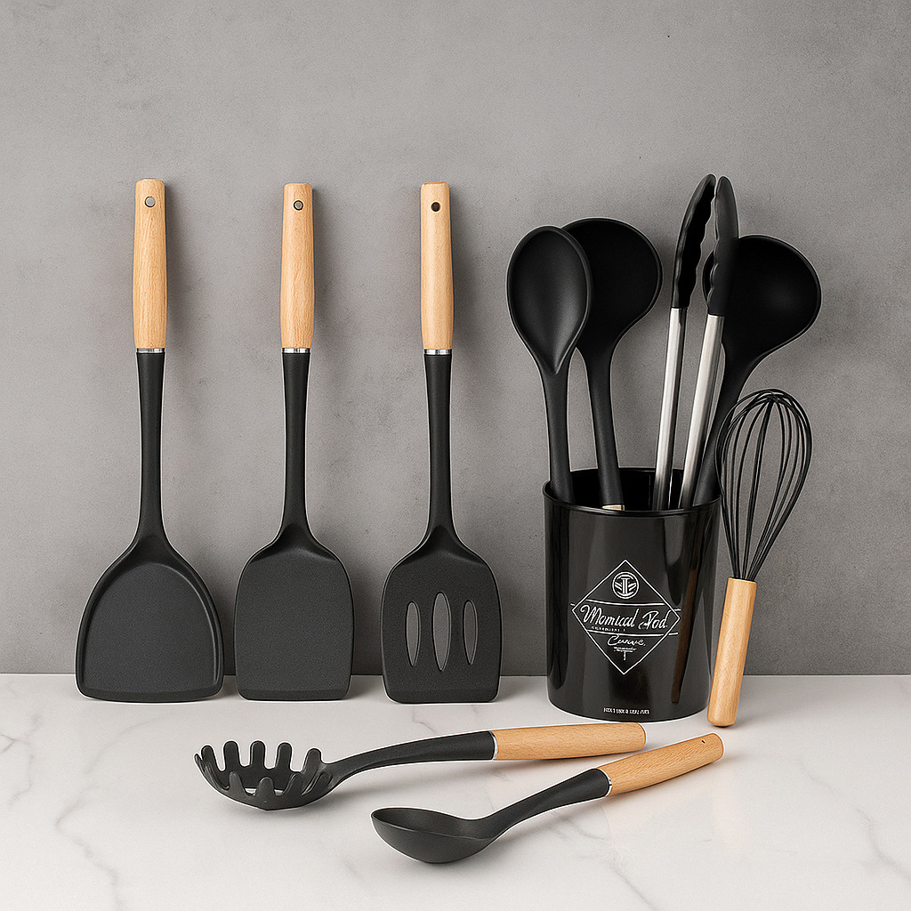 Silicone Cooking Utensils Set  - Offset Spatula Set ulasan dan harga