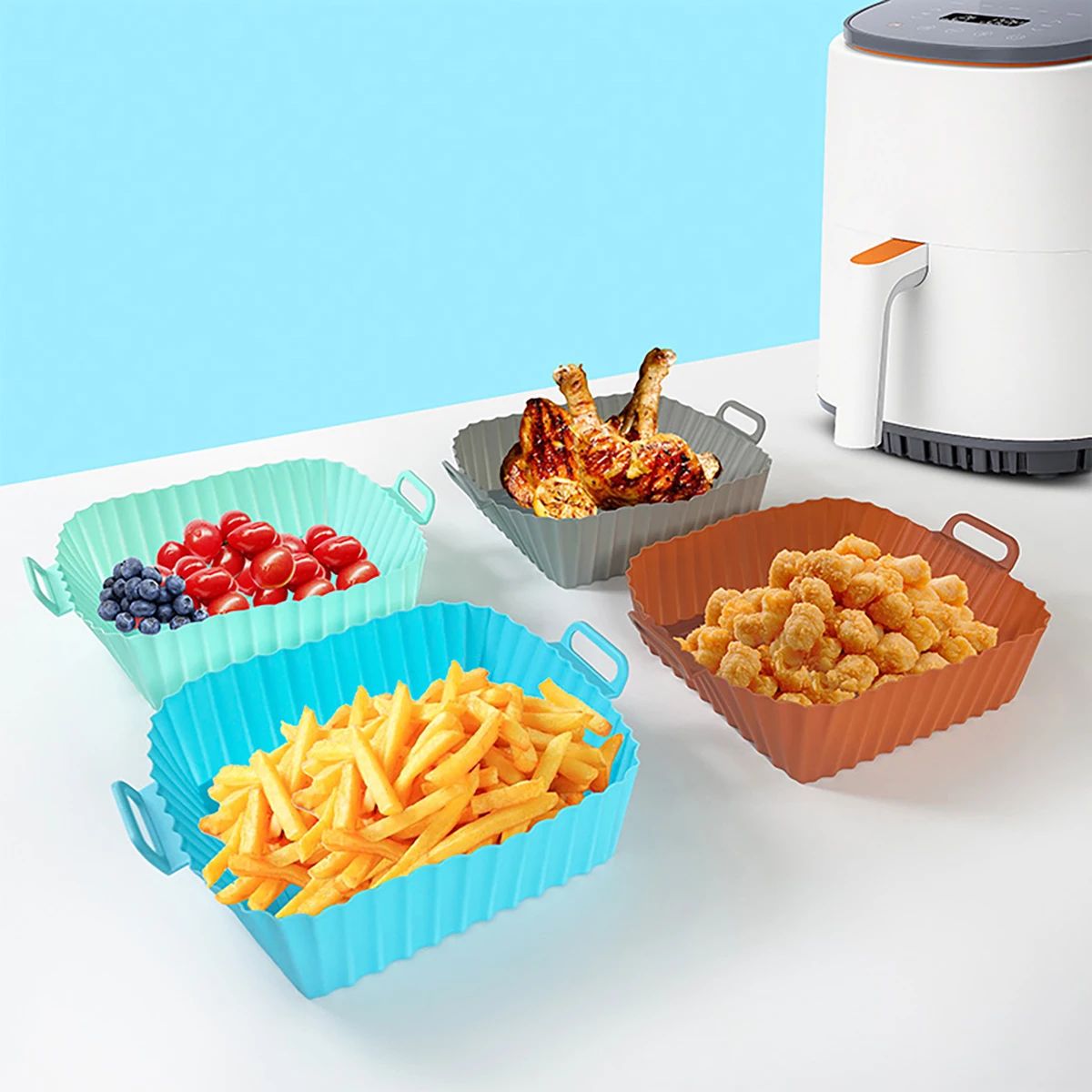 Silicone Fryer Mold Air Fryer  - Kitchen Baking Pans ulasan dan harga